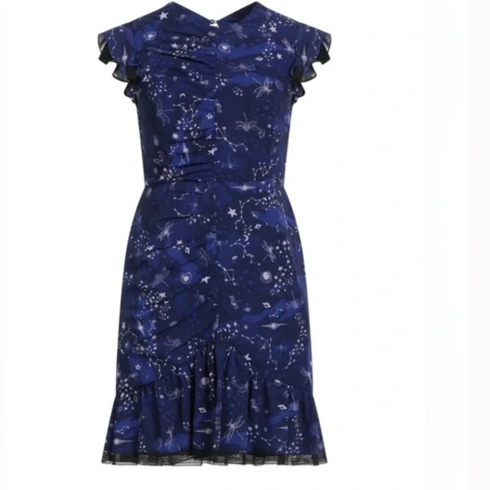 Three Floor Afterglow Celestial Star Print Dress